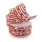 2 1/2" Wired Ribbon Glitter Stars and Stripes Burlap 25 Yards